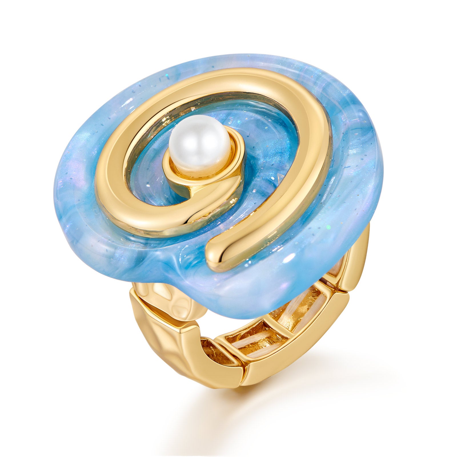 Blue Acrylic Spiral Ring