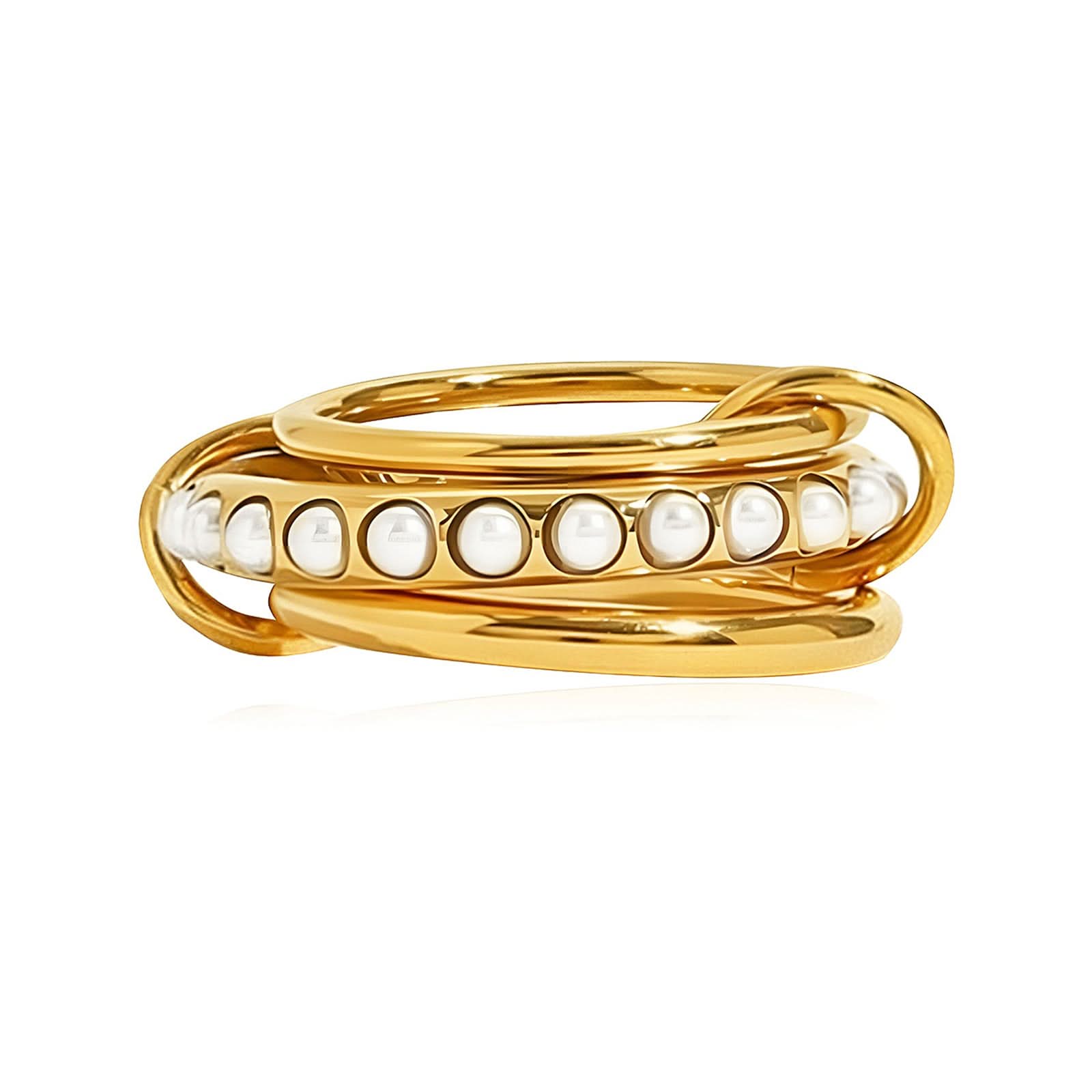 Waterproof Triple Interlocking Ring with Pearl