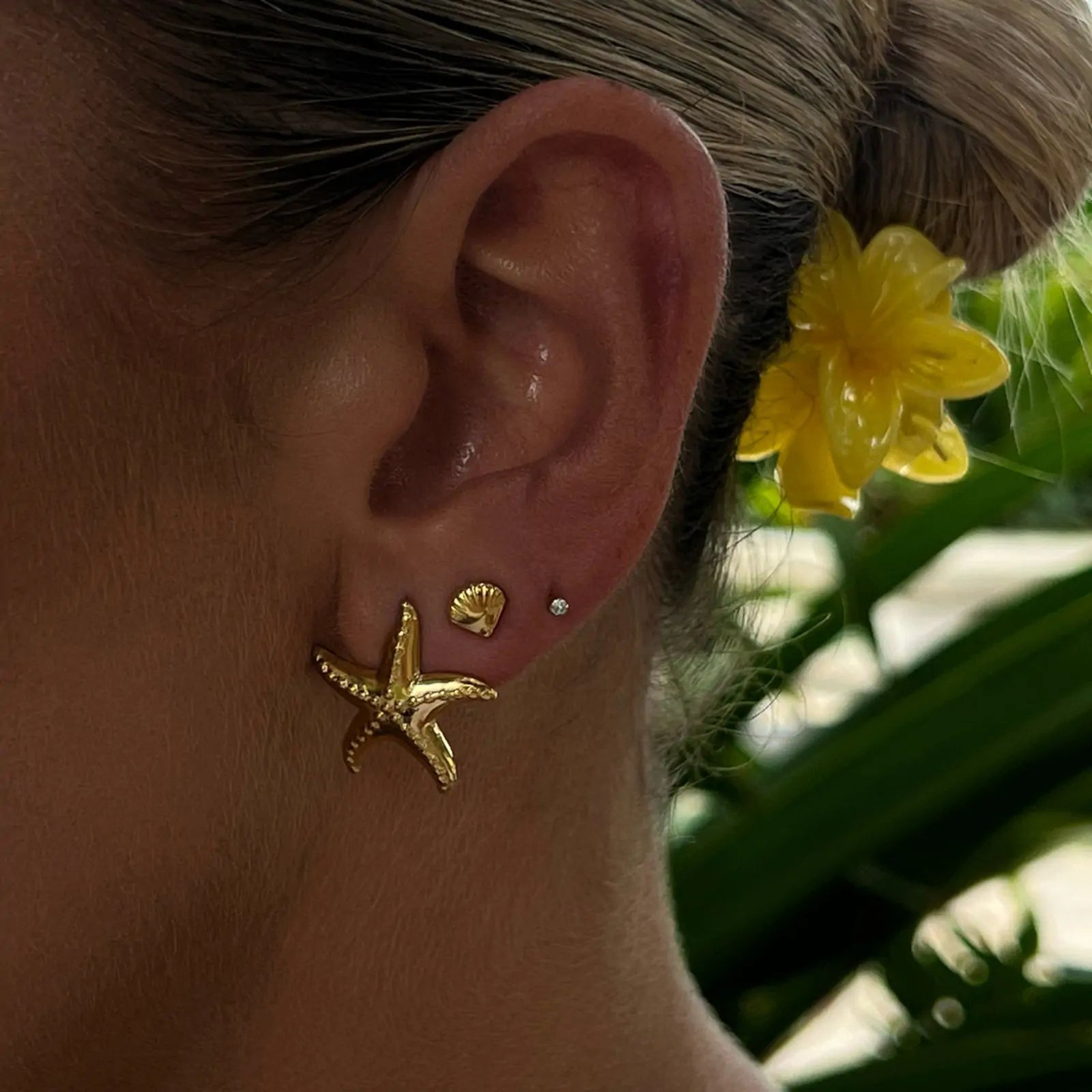 Waterproof Starfish Earrings Set
