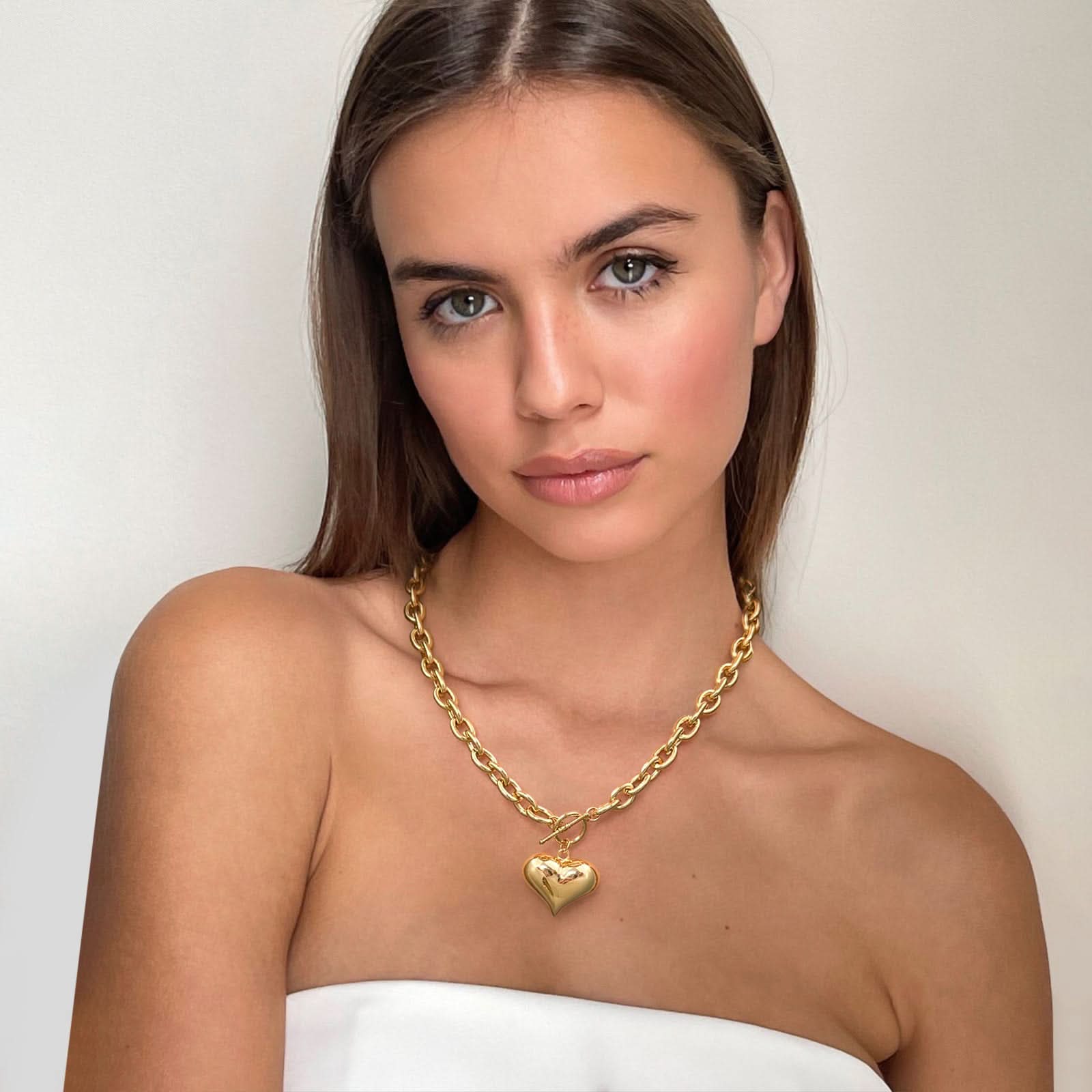 Heart Charm Pendant Necklace | Gold