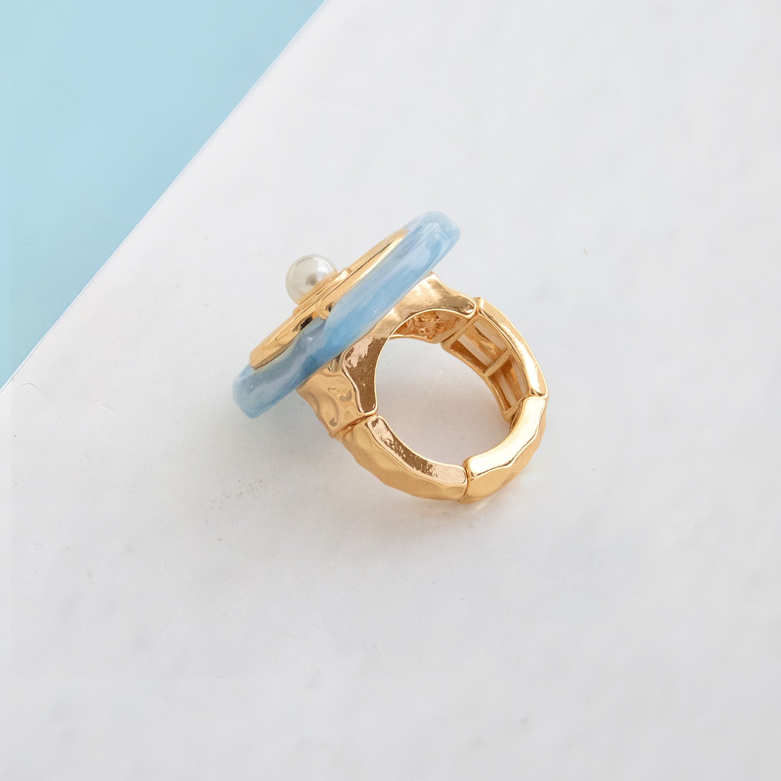 Blue Acrylic Spiral Ring