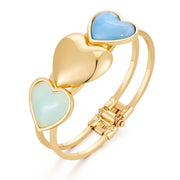 blue acrylic heart-bangle bracelet for summer jewelry